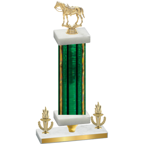 Premium Single Green Glacier Victory Horses Trophy