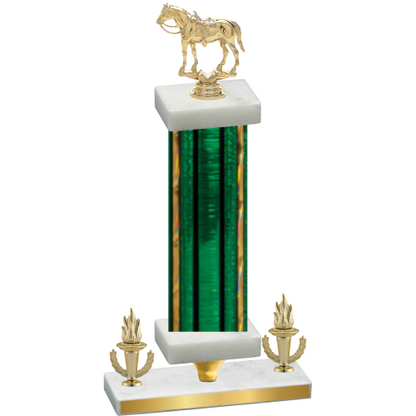 Premium Single Green Glacier Victory Horses Trophy