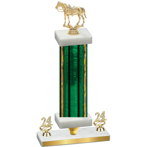 Premium Single Green Glacier Year Horses Trophy
