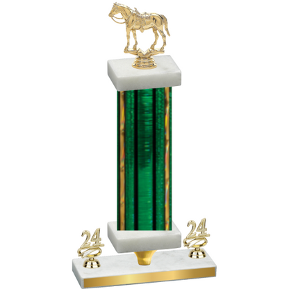Premium Single Green Glacier Year Horses Trophy
