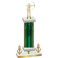 Premium Single Green Glacier Victory Archery Trophy