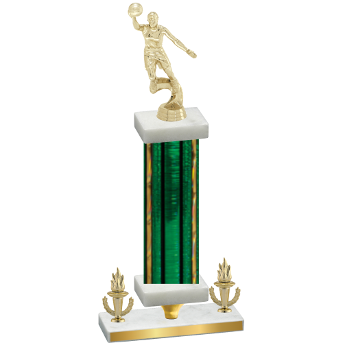 Premium Single Green Glacier Victory Basketball Trophy