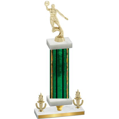 Premium Single Green Glacier Victory Basketball Trophy
