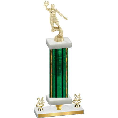 Premium Single Green Glacier Year Basketball Trophy