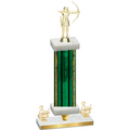 Premium Single Green Glacier Third Place Archery Trophy