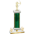 Premium Single Green Glacier Fourth Place Archery Trophy