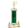 Premium Single Green Glacier Victory Archery Trophy