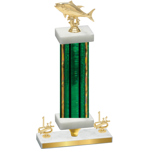 Premium Single Green Glacier First Place Fishing Trophy