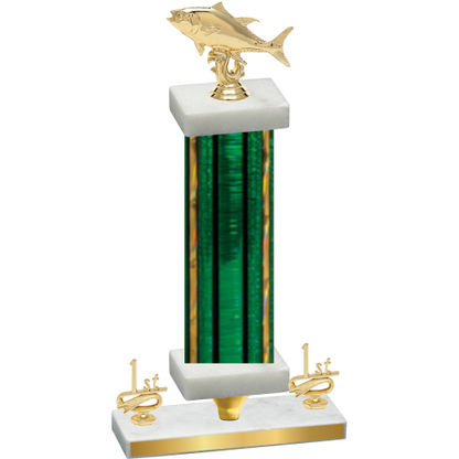 Premium Single Green Glacier First Place Fishing Trophy