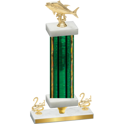 Premium Single Green Glacier Second Place Fishing Trophy