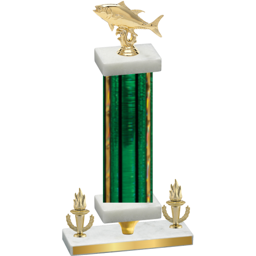 Premium Single Green Glacier Victory Fishing Trophy