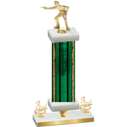 Premium Single Green Glacier Third Place Shooter Trophy