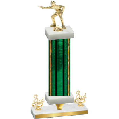 Premium Single Green Glacier Third Place Shooter Trophy