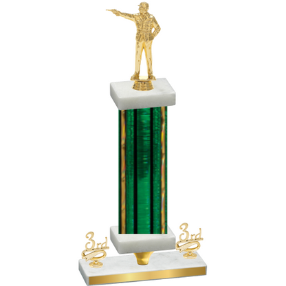 Premium Single Green Glacier Third Place Shooter Trophy