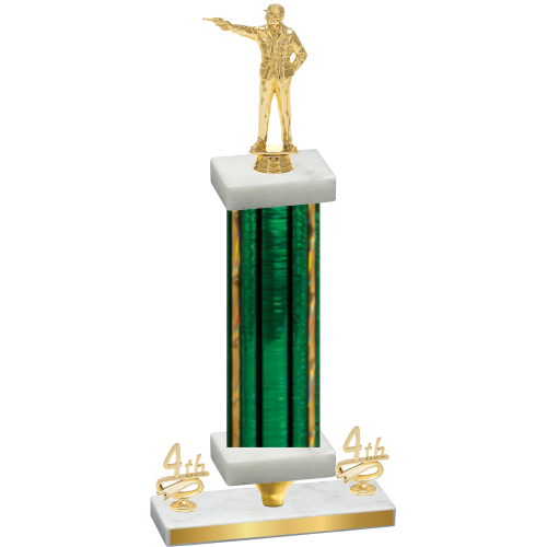 Premium Single Green Glacier Fourth Place Shooter Trophy