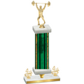 Premium Single Green Glacier Fourth Place Weights Trophy