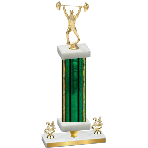 Premium Single Green Glacier Year Weights Trophy