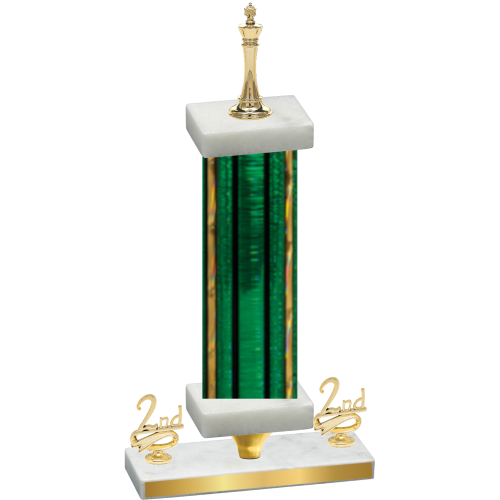 Premium Single Green Glacier Second Place Chess Trophy