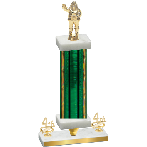 Premium Single Green Glacier Fourth Place Holiday Trophy
