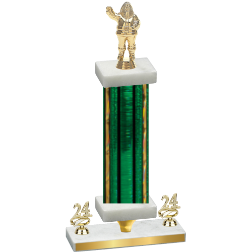 Premium Single Green Glacier Year Holiday Trophy