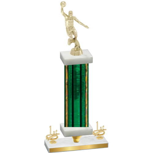 Premium Single Green Glacier First Place Basketball Trophy
