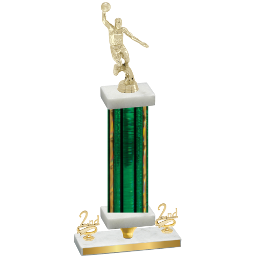 Premium Single Green Glacier Second Place Basketball Trophy