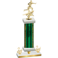 Premium Single Green Glacier Second Place Flag Football Trophy