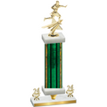 Premium Single Green Glacier Year Flag Football Trophy