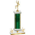 Premium Single Green Glacier Third Place Majorette Trophy