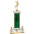 Premium Single Green Glacier Victory Majorette Trophy