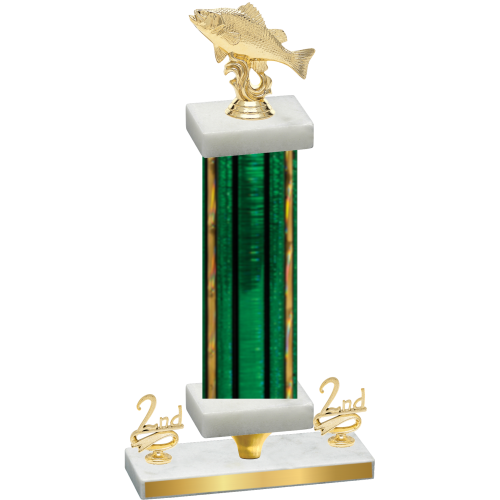 Premium Single Green Glacier Second Place Fishing Trophy