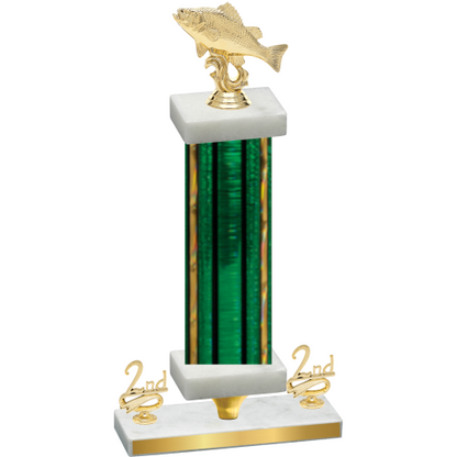 Premium Single Green Glacier Second Place Fishing Trophy