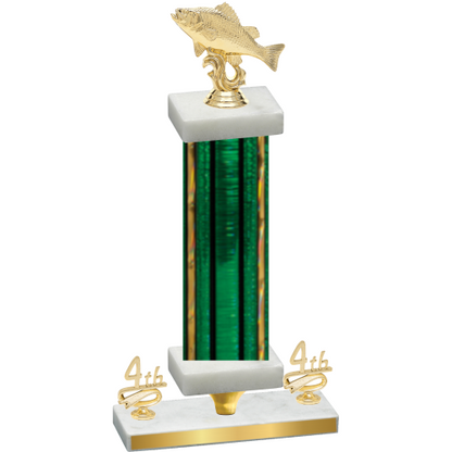 Premium Single Green Glacier Fourth Place Fishing Trophy