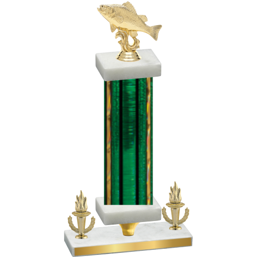 Premium Single Green Glacier Victory Fishing Trophy