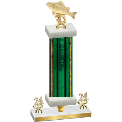 Premium Single Green Glacier Year Fishing Trophy