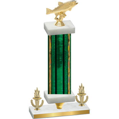 Premium Single Green Glacier Victory Fishing Trophy
