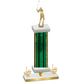Premium Single Green Glacier First Place Golf Trophy
