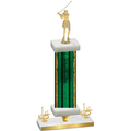 Premium Single Green Glacier First Place Golf Trophy