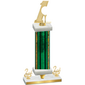 Premium Single Green Glacier Second Place Golf Trophy