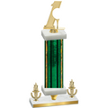 Premium Single Green Glacier Victory Golf Trophy