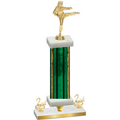 Premium Single Green Glacier Second Place Karate Trophy