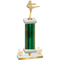 Premium Single Green Glacier Third Place Karate Trophy