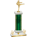 Premium Single Green Glacier Fourth Place Karate Trophy