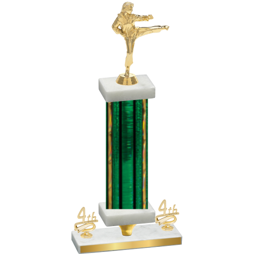 Premium Single Green Glacier Fourth Place Karate Trophy