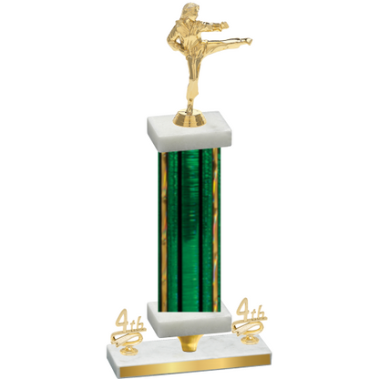 Premium Single Green Glacier Fourth Place Karate Trophy