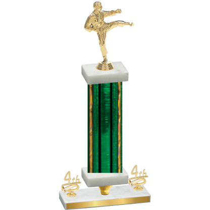 Premium Single Green Glacier Fourth Place Karate Trophy