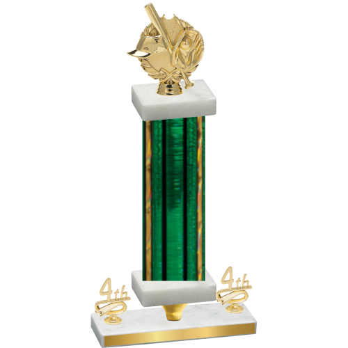 Premium Single Green Glacier Fourth Place Baseball Trophy
