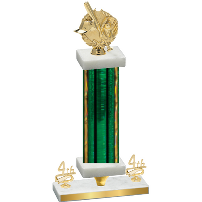 Premium Single Green Glacier Fourth Place Baseball Trophy