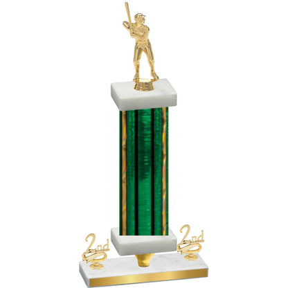 Premium Single Green Glacier Second Place Baseball Trophy