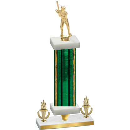 Premium Single Green Glacier Victory Baseball Trophy